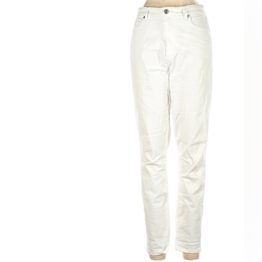 LOFT sz 29/8 white Moder Straight Leg mid rise 5 pocket zip front stretch jeans